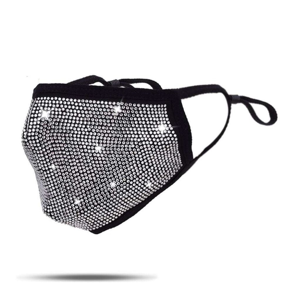 Bedazzled bling face mask clear Swarovski stones